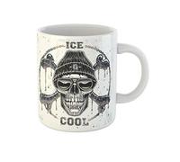 Awowee Tazza da caffè in ceramica con teschio con tatuaggio, ghetto, cuffie alla moda, moto, gangster neve, 325 ml, idea regalo o souvenir per familiari, amici e colleghi