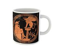 Awowee Tazza da caffè in ceramica greca antica trama mitica è re Edipo, 325 ml, ottima idea regalo o souvenir per familiari, amici e colleghi