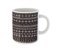 Awowee Tazza da caffè marrone astratto bianco e nero a righe tradizionali africane in panno africano 325 ml tazza da tè in ceramica miglior regalo o souvenir per familiari, amici e colleghi