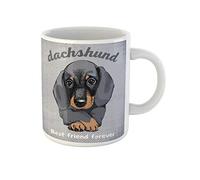Awowee Tazza da caffè marrone cucciolo ritratto di cane bassotto volto triste vecchia tazza da tè in ceramica tazza da tè tazza migliore regalo o souvenir per familiari, amici e colleghi