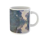 Awowee Tazza da caffè Morning Seine vicino a Giverny by Claude Monet 1897 French 325 ml tazza da tè in ceramica miglior regalo o souvenir per familiari, amici e colleghi