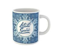 Awowee Tazza da caffè natalizia con scritta "Let it Snow", grande, con fiocco di neve, in ceramica, 325 ml, ideale come regalo o souvenir per familiari, amici e colleghi