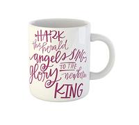 Awowee Tazza da caffè natalizia Hark the Herald Angles Sing Glory King, tazza da tè in ceramica da 325 ml, ottima idea regalo o souvenir per familiari, amici e colleghi