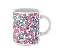 Awowee Tazza da caffè Paris Modern Bright for Girls Is Black Ink Eiffel 325 ml tazza da tè in ceramica miglior regalo o souvenir per familiari, amici e colleghi