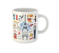 Awowee Tazza da caffè Paris Welcome to France Romance con simbolo della mappa francese, 325 ml, tazza da tè in ceramica, ottima idea regalo o souvenir per familiari, amici e colleghi