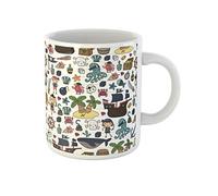 Awowee Tazza da caffè per bambini che giocano a pirati, ragazzi e ragazze, scuola materna, 325 ml, tazza da tè in ceramica, regalo o souvenir per familiari, amici e colleghi