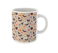 Awowee Tazza da caffè per Halloween, zucca arancione, cappello da strega, cappello da strega e calderone, 325 ml, tazza da tè in ceramica, regalo o souvenir per familiari, amici e colleghi