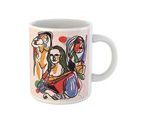Awowee Tazza da caffè Picasso Masterpiece Fine Painting Monna Lisa, famosa storia del ritratto storico, tazza da tè in ceramica da 325 ml, miglior regalo o souvenir per familiari, amici e colleghi