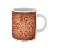 Awowee Tazza da caffè rosso vintage tradizionale ottomano motivi colorati in mosaico etnico 325 ml tazza da tè in ceramica miglior regalo o souvenir per familiari, amici e colleghi
