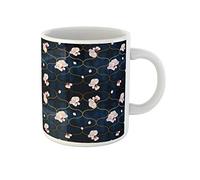 Awowee Tazza da caffè Spring Blossom Mood Tony Gold Waves Shapes Plum Tree 325 ml tazza da tè in ceramica miglior regalo o souvenir per familiari, amici e colleghi