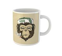 Awowee Tazza da caffè Swag Monkey in Cap Baseball Weed Hipster Modern Street tazza da tè in ceramica tazza da tè migliore regalo o souvenir per familiari, amici e colleghi