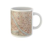 Awowee Tazza da caffè vintage con mappa di Firenze di Meyers Lexicon Books Collection, tazza da tè in ceramica da 325 ml, ottima idea regalo o souvenir per familiari, amici e colleghi