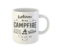 Awowee Tazza da caffè vintage con scritta "Welcome to Campfire Effect Funny Lettering Symbols", 325 ml, tazza da tè in ceramica, ottima idea regalo o souvenir per familiari, amici e colleghi