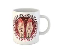 Awowee Tazza da caffè vintage mani vecchi tatuaggi schizzo simboli mistici e occulti 325 ml tazza da tè in ceramica miglior regalo o souvenir per familiari, amici e colleghi