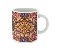 Awowee Tazza da caffè viola astratta con motivo triangolare che sembra vetro colorato 325 ml tazza da tè in ceramica tazza migliore regalo o souvenir per familiari, amici e colleghi