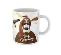 Awowee Tazza da caffè Wash Basset Hound Getting Groomed at Pet Grooming Salon 325 ml tazza da tè in ceramica miglior regalo o souvenir per familiari, amici e colleghi