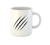 Awowee Tazza da tè in ceramica con impronte di impronte di artigli, orso, zampa, graffio, bestia, 325 ml, ottima idea regalo o souvenir per familiari, amici e colleghi