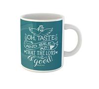 Awowee Tazza da tè in ceramica con scritta "Oh Taste and See That the ", 325 ml, ottima idea regalo o souvenir per familiari, amici e colleghi
