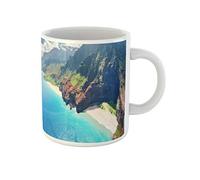 Awowee Tazza da tè in ceramica con vista sulla costa di Na Pali Kauai Island Hawaii, 325 ml, ottima idea regalo o souvenir per familiari, amici e colleghi