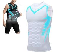 Awoyep Gilet Dimagrante da Uomo, Canotta Modellante Ionica 2024 - Nuova Versione in Tessuto di Seta Ghiaccio, Canottiera A Compressione per Uomo (B(1PCS)