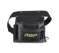 AWP Grembiule per tuttofare con 6 tasche e passanti per l'organizzazione degli attrezzi, nero e grigio, adatto a girovita fino a 127 cm