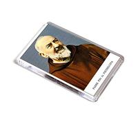 AWS Calamita Santino in PVC San Padre pio da Pietrelcina Souvenir Fridge Magnet Magnete frigo in plastica con Immagine Fotografica Francesco Forgione Immaginetta Santo
