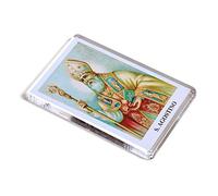 AWS Calamita Santino Sant'Agostino in PVC Fridge Magnet Magnete da frigo in plastica Dura con Immagine Fotografica votiva Sacra Santo Souvenir Agostino d'Ippona
