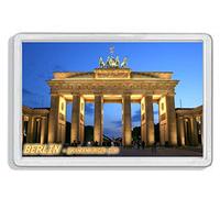 AWS Magnete in PVC Berlino Porta di Brandeburgo Berlin Souvenir Germania calamita Fridge Magnet da frigo in plastica con Immagine Fotografica Città Germany City Brandenburger Tor Brandenburg Gate