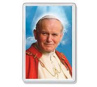 AWS Santino Calamita in PVC San Papa Giovanni Paolo 2° II Karol Józef Wojtyła Souvenir Fridge Magnet Magnete da frigo con Immagine Fotografica Immaginetta Santo