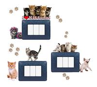 AWS Set 18 Adesivi decorazione interruttori 6 pezzi cuccioli di gatto più 12 zampine prese cameretta bambini da parete murali wall stickers cat cats puppy