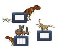 AWS Set 5 Adesivi decorazione interruttori Dinosauri T-Rex prese cameretta bambini da parete murali wall stickers cinque pezzi animali preistorici velociraptor e triceratopo