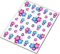 AWS Set Water decals Fiori Ibisco Hibiscus unghie nail art Adesivi stickers transfer 2 Sheet of Flowers Ibiscus trasferibili ad acqua decorations fashion Fantasia Fantasy (Blu fucsia viola)