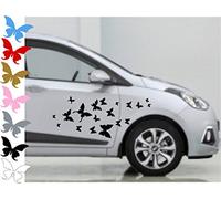 AWS Stickers Set da 56 Farfalle Butterfly in 7 Colori a Scelta Auto Moto Impermeabili Vinile prespaziato Senza sfondoVinyl (Nero)