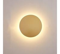 AWSAD Applique da Parete Interno Classico Comodino Rotondo LED Camera Letto Soggiorno Moderno Bianco Nero Giallo 9W/12w/15w Bianco Caldo(Yellow,25cm12w)