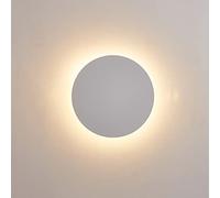 AWSAD Applique da Parete Interno Classico Comodino Rotondo LED Camera Letto Soggiorno Moderno Bianco Nero Giallo 9W/12w/15w Bianco Caldo (Color : White, Size : 25cm12w)