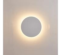 AWSAD Applique da Parete Interno Classico Comodino Rotondo LED Camera Letto Soggiorno Moderno Bianco Nero Giallo 9W/12w/15w Bianco Caldo (Color : White, Size : 20cm9w)