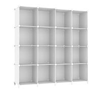 AWTATOS Organizer a cubo, organizer per armadio con 16 cubi, impilabile, organizer portatile fai da te, per camera da letto, armadio, bagno, bianco