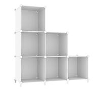AWTATOS Organizer a cubo, per riporre oggetti, libreria, 6 cubi, organizer e stoccaggio, impilabile fai da te, organizer per vestiti in plastica per camera da letto, casa, ufficio, bianco