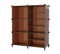 AWTATOS Organizer per armadio, con 6 ripiani cubi, portatile, impilabile, per armadio, camera da letto, soggiorno, ufficio, marrone cacao