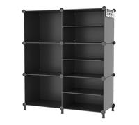 AWTATOS Organizer per armadio, con 6 ripiani cubici, portatile, impilabile, per armadio, camera da letto, soggiorno, ufficio, nero