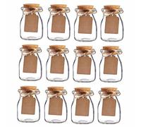 Awtlife 12 barattoli vintage in vetro con tappo in sughero, per bomboniere di matrimonio, 100 g ogni barattolo