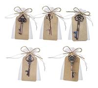 Awtlife - chiave apribottiglie con bustina trasparente, stile vintage, 50 pezzi, per ricevimento di matrimonio, 5 stili