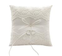 Awtlife, cuscino portafedi, con pizzo e perle d'avorio, da 21 cm