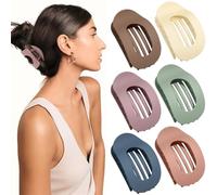 AWUMBUK Mollettone Capelli Donna, 6 Pezzi Eleganti Pinze Ovali per Capelli Donna Moda Antiscivolo Flat Hair Clips Francesi Accessori per Capelli per Tutto il Giorno