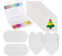 Awwertse Kit di Pittura In Cotone di Polpa di Legno 52 Pezzi Set di Arti e Mestieri con Texture In Schiuma Magica, Tavole, Pennarelli