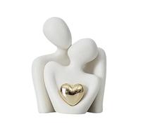 Awwertse Mini Coppia Statua Scultura Astratta Decorazioni per la Casa Soprammobili Coppie Ufficio Spettacolo Pezzi Bianco A