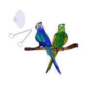 Awwertse Ornamento da Appendere alle Finestre con Uccelli Colorati Multicolori, Uccelli nel Acrilico Acchiappasole su Un Pannello per Finestre nel Filo Metallico 20,3 X 20 Cm