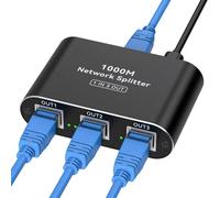 Awwertse Splitter Ethernet RJ45 1 A 3, Splitter LAN 1000Mbps, Switch Ethernet Gigabit Alimentato da USB-C per Cavi Cat5/5e/6/7/8