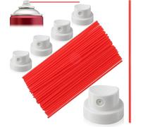 Awwertse Ugello per Bomboletta Bianca da 5 Pezzi e Cannuccia da 50 Pezzi - Set per Kit di Riparazione Ugelli Aerosol per La Manutenzione del Detergente per Olio