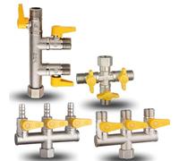 AWWVRLMM 1 Ingresso DN15 valvola in Ottone a Sfera a 3 Vie di derivazione a 4 a riarmo Manuale for Gas Naturale angolare in(8)